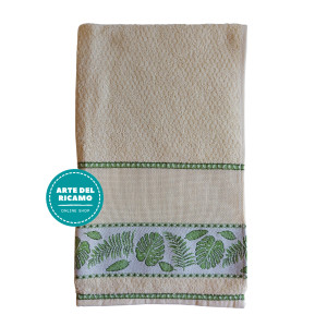 Kitchen Terry Towel with Aida Band - Fern